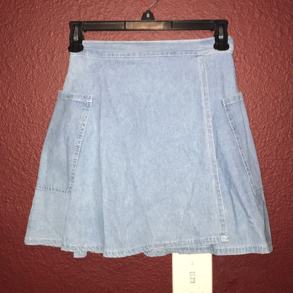 Denim wrap skirt